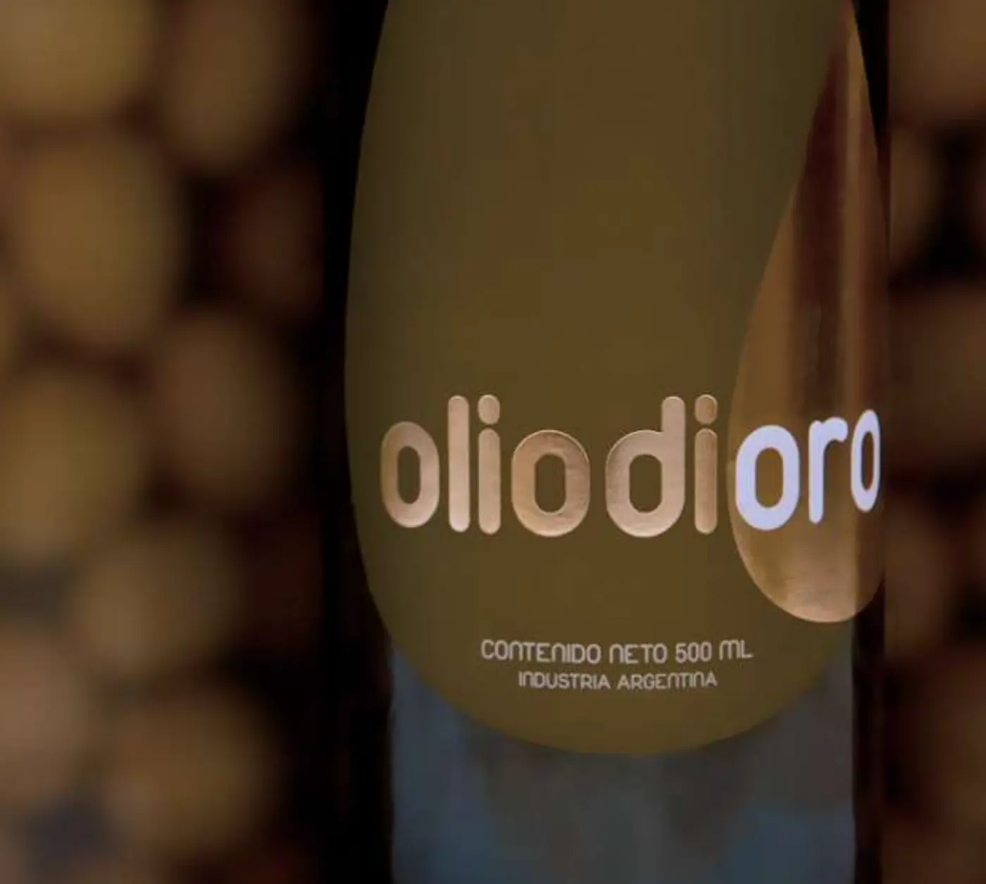Marca y etiqueta de aceite Olio di Oro