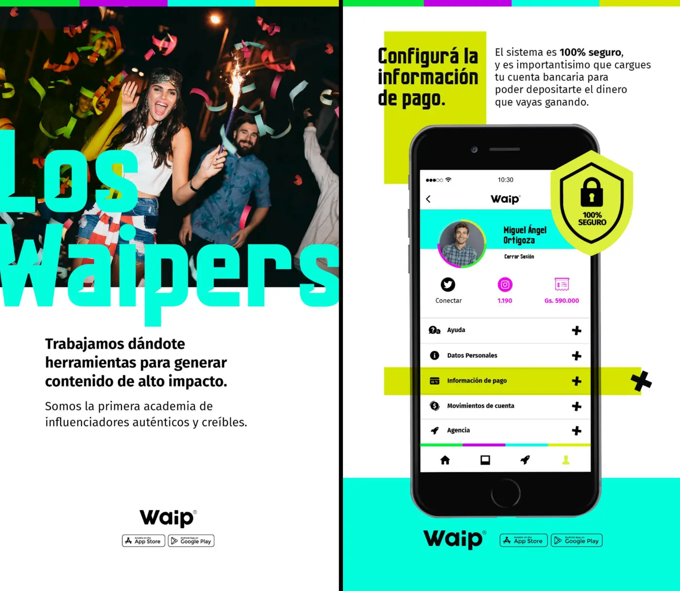 Identidad e interfaz de la aplicación Waip